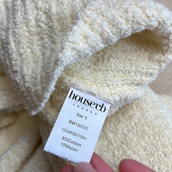 HOUSE OF CB MISHKA CREAM SOFT BOUCLE KNIT MIDI SKIRT, SIZE LARGE 1030 - Picture 9 of 9